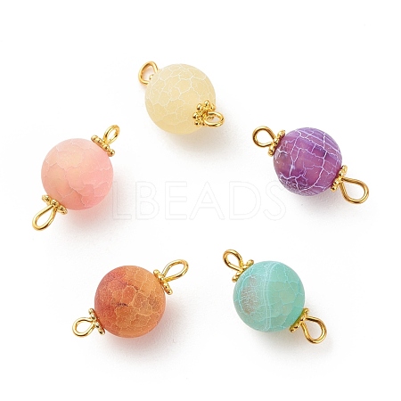 Natural Weathered Agate Connector Charms PALLOY-JF01723-1