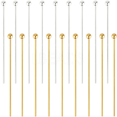40Pcs 2 Colors 925 Sterling Silver Ball Head Pins STER-BBC0006-39-1