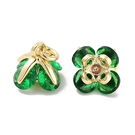 Brass Micro Pave Cubic Zirconia Charms KK-C051-14G-01-1