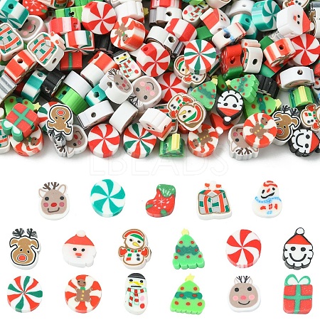 200Pcs Christmas Themes Handmade Polymer Clay Beads CLAY-CJ0001-95-1