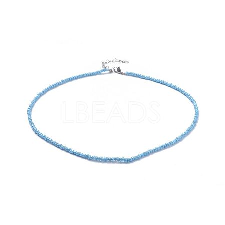 Glass Seed Beaded Necklaces NJEW-JN02466-05-1