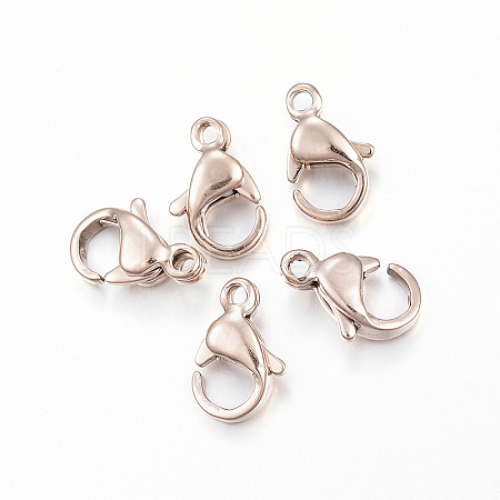 Ion Plating(IP) 304 Stainless Steel Lobster Claw Clasps LS-X-STAS-H353-E-02RG-1