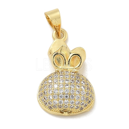 Rack Plating Brass Micro Pave Cubic Zirconia Pendants KK-L224-054G-1