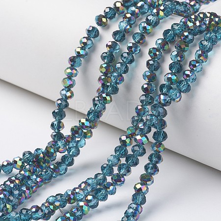 Electroplate Transparent Glass Beads Strands EGLA-A034-T1mm-Q12-1
