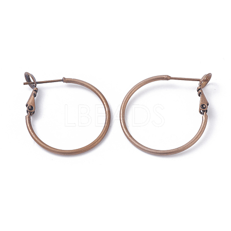 Brass Hoop Earrings KK-I665-26B-R-1