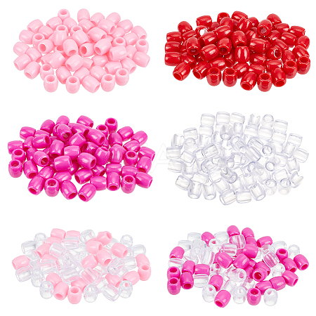  360Pcs 6 Colors Plastic European Beads KY-NB0001-65-1