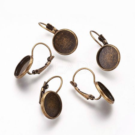 Brass Leverback Earring Findings X-KK-H023-AB-NF-1