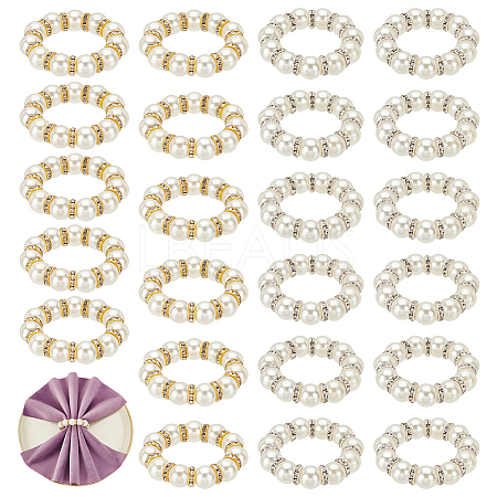 Imitated Pearl Acrylic Napkin Rings AJEW-FH00001-1
