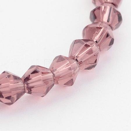 Half-Handmade Transparent Glass Beads Strands GB4mmC03-1