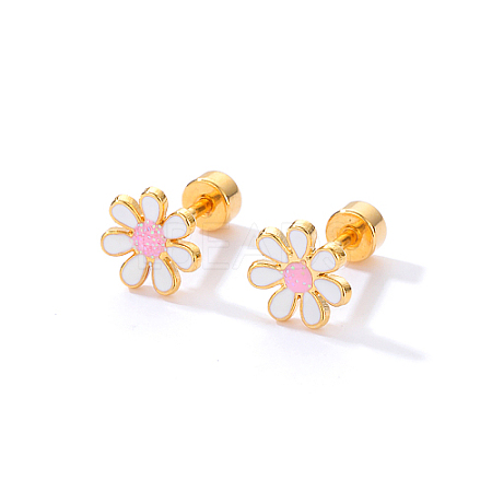 Real 18K Gold Plated Stainless Steel Stud Earrings for Women TL9676-1-1