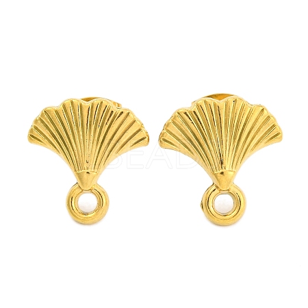 Ion Plating(IP) 304 Stainless Steel Studs Earring Findings EJEW-H013-15G-1