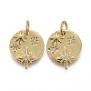 Brass Micro Pave Clear Cubic Zirconia Charms KK-F821-28-2