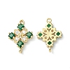 Brass Pave Cubic Zirconia Connector Charms KK-G462-45KCG-01-1