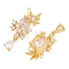 Brass Micro Pave Cubic Zirconia Pendants CU-CBA7392-07G-01-2