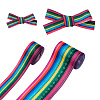 2Rolls 2 Styles Stripe Pattern Printed Polyester Grosgrain Ribbon OCOR-TA0001-37I-2