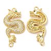 Brass Micro Pave Clear Cubic Zirconia Connector Charms KK-Q775-08G-1