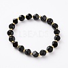 Natural Black Agate Beads Stretch Bracelets BJEW-Z007-B-01-2