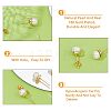 HOBBIESAY 5 Pair Natural Pearl Round Stud Earrings Findings KK-HY0001-79-6