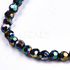 Faceted Round Electroplate Glass Beads Stretch Bracelets BJEW-T016-03-3
