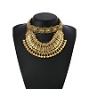 Ethnic Style Zinc Alloy Coin Tassel Statement Bib Necklaces for Women FS-WGFF897-01-2
