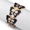 304 Stainless Steel Enamel Cuff Bangles for Women LS-BJEW-P347-01G-C-3
