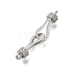 Brass Cubic Zirconia Hook and S-Hook Clasps KK-Q048-05P-2