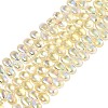 Electroplate Transparent Glass Beads Strands EGLA-N057-01A-04-1