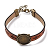 Hollow Cross PU Leather Bracelet Making MAK-I020-01E-1