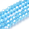 Opaque Solid Color Electroplate Glass Beads Strands EGLA-A039-P2mm-B12-1