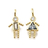 Brass Micro Pave Cubic Zirconia Pendants KK-D339-02G-03-1