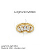 304 Stainless Steel Micro Pave Cubic Zirconia Finger Rings WG84F78-01-2