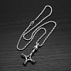 Vintage 304 Stainless Steel Viking Wolf Cross Hammer Pendant Necklaces for Men WG40DB5-01-1