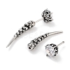 Rose Flower 316 Surgical Stainless Steel Pave Cubic Zirconia Ear False Plugs for Women EJEW-Z050-45A-AS-2