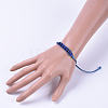 Adjustable Natural Lapis Lazuli(Dyed) Braided Bead Bracelets BJEW-JB04560-02-4