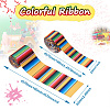 2Rolls 2 Styles Stripe Pattern Printed Polyester Grosgrain Ribbon OCOR-TA0001-37F-3