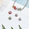 Rondelle 304 Stainless Steel Polymer Clay Rhinestone European Beads GPDL-UN0001-01-4
