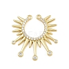 Brass Micro Pave Clear Cubic Zirconia Connector Charms CU-CBAD306-23G-1