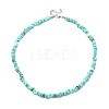 Dyed Natural Freshwater Shell Nuggets Beaded Necklaces NJEW-JN05488-02-4