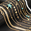 10Pcs Beach Style Alloy & Synthetic Turquoise & Resin Link Anklets WGF01BA-01-4