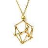 Crystal Cage Holder Necklace NJEW-JN04606-01-2