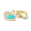 Eco-Friendly Brass Micro Pave Clear Cubic Zirconia Enamel Pendants ZIRC-C021-45G-10-2