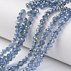 Electroplate Transparent Glass Beads Strands EGLA-A034-T6mm-S09-1