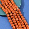 Handmade Fancy Antique Glazed Porcelain Ceramic Round Beads Strands PORC-L019-13mm-03-5