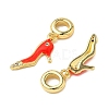 Brass Micro Pave Clear Cubic Zirconia European Dangle Charms KK-K293-52G-2