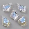 Embossed Glass Rhinestone Pendants GLAA-J101-01B-001SI-1