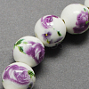 Handmade Printed Porcelain Beads PORC-Q199-12mm-01-2