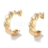 Brass Twist Half Round Stud Earrings EJEW-M239-04G-1