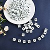 20Pcs Luminous Cube Letter Silicone Beads 12x12x12mm Square Dice Alphabet Beads with 2mm Hole Spacer Loose Letter Beads for Bracelet Necklace Jewelry Making JX437K-1