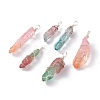 Natural Dyed Quartz Bead Pointed Pendants PALLOY-JF00921-S-1