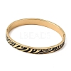 304 Stainless Steel Black Enamel Zebra Skin Print Hinged Cuff Bangles for Women SA-CBAC920-03G-4
